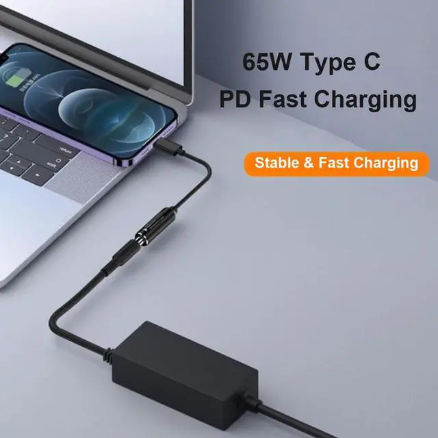 Alt view image 3 of 5 - DC 4.8x1.7mm Female to USB Type C PD Charger Cable Power Cable for MacBook Lenovo Samsung Dell HP, other USB C Devices