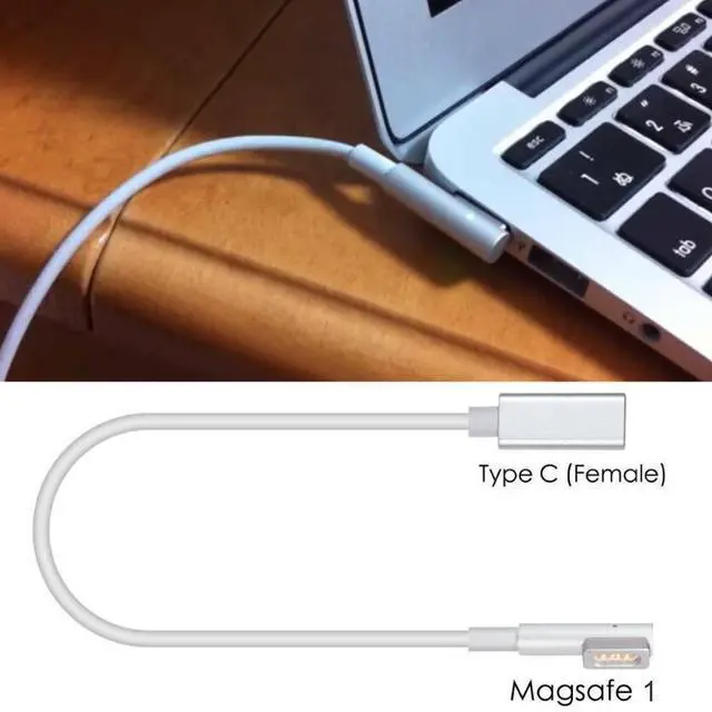Alt view image 2 of 4 - USB-C Type C Female to Magsafe 1 L-Tip Power Adapter Charging Cable works for MacBook Air Pro 15 inch 17 inch Before Year 2012(with Magsafe 1 L Shape tip)