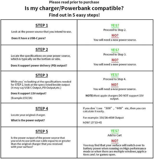 Alt view image 6 of 6 - Tech 15V Surface Connect to USB-C Cable Charges for Microsoft Surface Pro 7 6 5 4 3