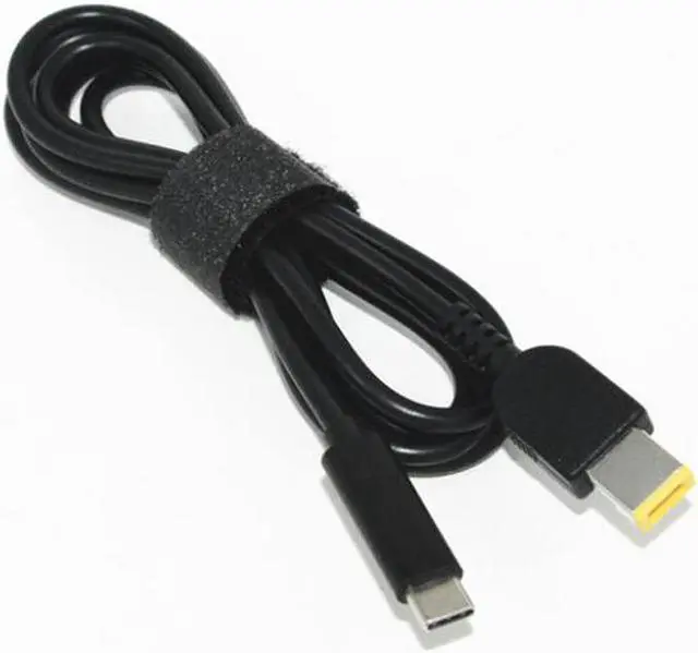 Alt view image 5 of 5 - USB-C Type C to Lenovo Laptops Slim Square Connector Plug Converter Cable DC Tip Jack