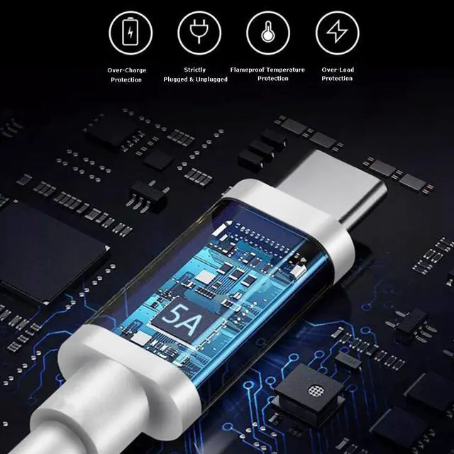 Alt view image 5 of 7 - USB C to USB C Cable (6.6ft) , 100W 5A PD Charging for Apple MacBook, Huawei Matebook, iPad Pro 2018, Chromebook, Switch, and More Type-C Devices/Laptops