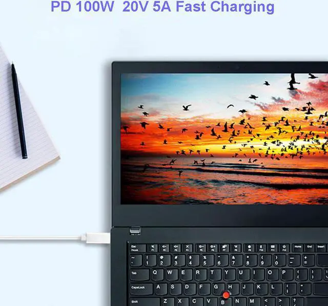 Alt view image 6 of 7 - USB C to USB C Cable (6.6ft) , 100W 5A PD Charging for Apple MacBook, Huawei Matebook, iPad Pro 2018, Chromebook, Switch, and More Type-C Devices/Laptops