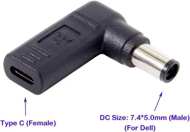 Main image of PD Adapter Type C USB C to 7.4x5.0mm Laptop Adapter Tip Connector Converter works for Dell 65W or below laptops