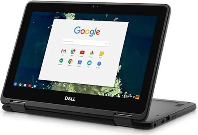 Alt view image 3 of 5 - Dell Chromebook 11 5190 11.6" Touch 8GB 32GB eMMC Celeron® N3350 1.1GHz ChromeOS, Black