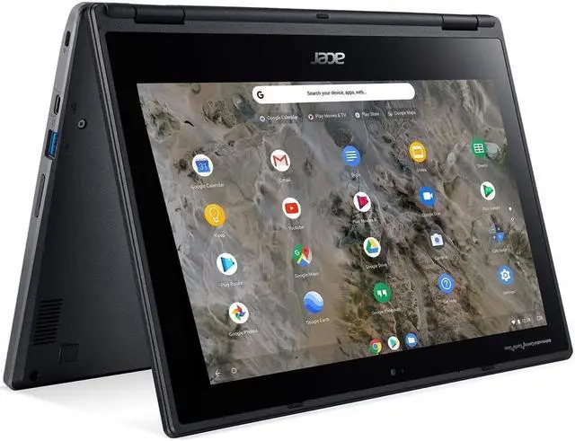 Alt view image 2 of 3 - Acer Chromebook R721T Spin 11.6" Touch 4GB 32GB eMMC AMD A4-9120C 1.6GHz ChromeOS, Black