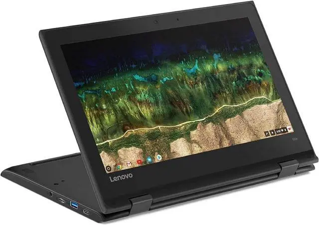 Alt view image 3 of 10 - Lenovo Chromebook 500e 11.6" 2nd Gen 2in1 Touch 4GB 32GB Celeron N4120 ChromeOS, Black