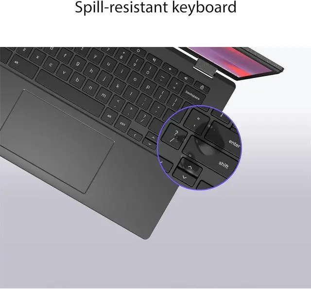 Alt view image 3 of 5 - Asus Chromebook CM1402CM2A-M8186 14" 4GB 64GB eMMC MediaTek Kompanio 520 2.0 GHz, Gravity Grey