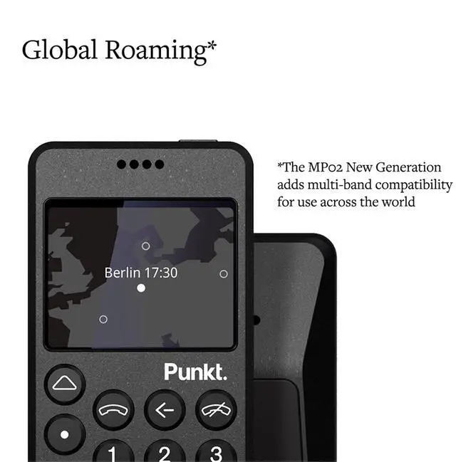 Alt view image 3 of 6 - Punkt. MP02 Minimalist 4G LTE Cell Phone - AT&T/T-Mobile w/ Nano-SIM, 2GB RAM, 16GB Storage - Black