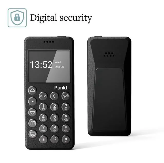 Alt view image 5 of 6 - Punkt. MP02 Minimalist 4G LTE Cell Phone - AT&T/T-Mobile w/ Nano-SIM, 2GB RAM, 16GB Storage - Black
