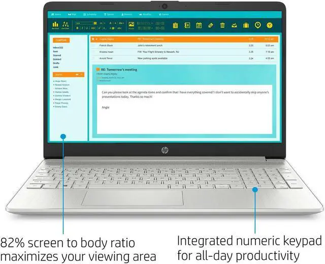 Alt view image 12 of 14 - NEW HP Notebook 15.6"  FHD Intel i3-1005G1 (up to 3.4GHz) 256GB SSD 8GB RAM Webcam+Mic Windows 10 15-DY1031WM