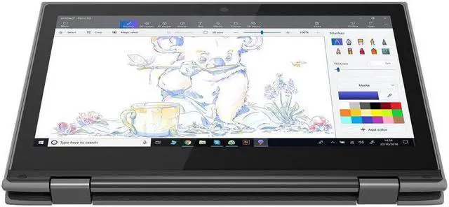 Alt view image 3 of 3 - Lenovo 300e 2in1 11.6" Touchscreen Notebook AMD A4-9120 4GB 32GB Chrome OS Dark Gray Refurbished Good