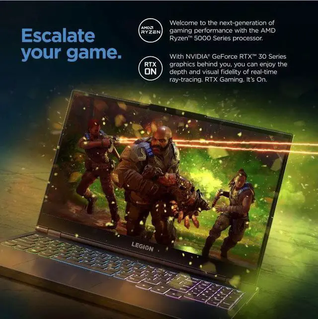 Alt view image 7 of 15 - Lenovo Legion 5 15.6", Ryzen 5 5600H, GeForce RTX 3050 Ti, 8GB RAM, 512GB SSD, Phantom Blue, Windows 11 Home, 82JW00Q7US Laptop Notebook