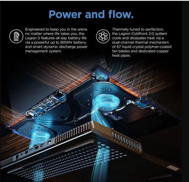 Alt view image 9 of 15 - Lenovo Legion 5 15.6", Ryzen 5 5600H, GeForce RTX 3050 Ti, 8GB RAM, 512GB SSD, Phantom Blue, Windows 11 Home, 82JW00Q7US Laptop Notebook