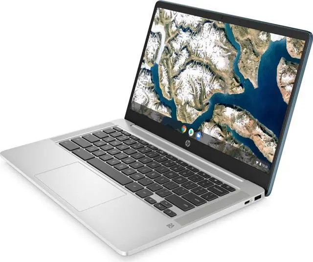 Alt view image 5 of 14 - HP Chromebook 14a-na0180nr 14" IPS FHD Laptop Intel Celeron N4020 1.10GHz up to 2.80 GHz., Dual-core Intel UHD Graphics 600 4GB LPDDR4-2400 SDRAM 32GB eMMC Chrome OS