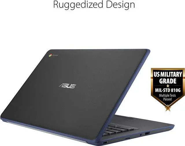 Alt view image 9 of 20 - Asus Chromebook 14" 4GB RAM, 32GB Intel Celeron N3350 - Dark Blue C403NA-WS42-BL