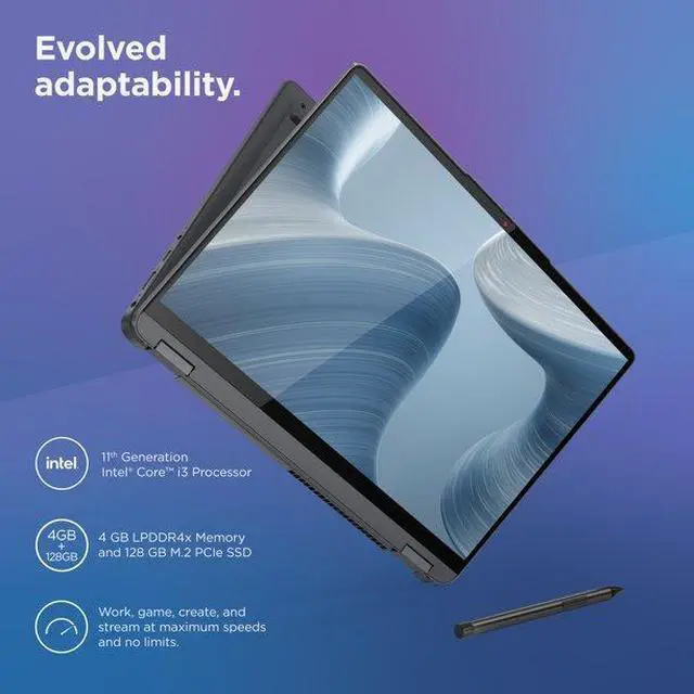 Alt view image 12 of 20 - Lenovo Notebook IdeaPad Flex 5 Laptop, 14" FHD IPS, i3-1115G4,   UHD Graphics for 11th Gen  Processors, GB, 128GB SSD