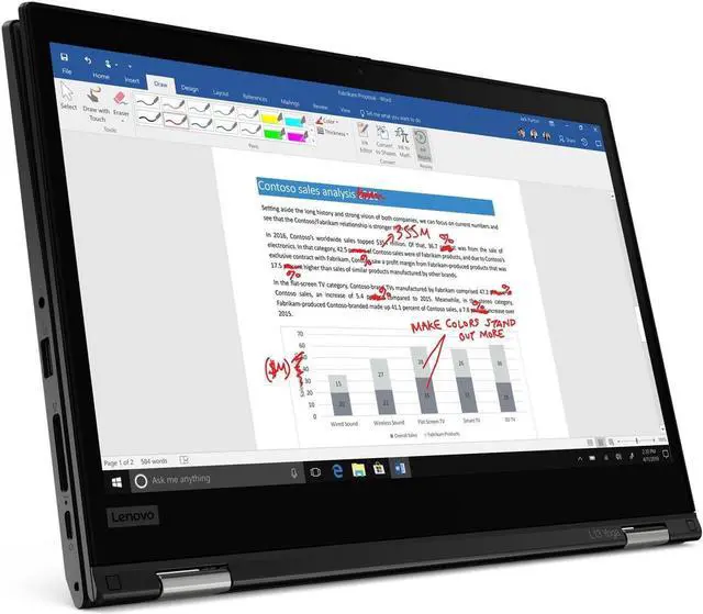 Alt view image 2 of 6 - Lenovo ThinkPad L13 Yoga Gen 2 13.3" Touchscreen i3-1115G4 4GB 512GB Windows 11 Pro Black Certified Refurbished