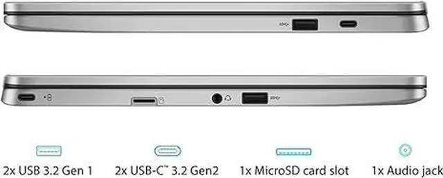 Alt view image 16 of 16 - ASUS Chromebook C424MA-WH44F 14" Laptop Intel N4020 1.1GHz 4GB DDR4 64GB eMMC Chrome OS