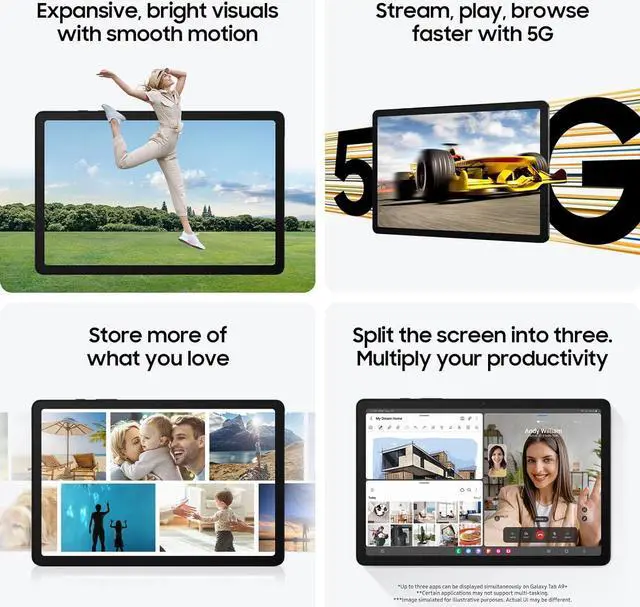 Alt view image 4 of 4 - Samsung Tab A9+ 11 WUXGA Qualcomm  2.2 GHz Tablet 8GB RAM 128GB of Storage Silver Refurbished Good