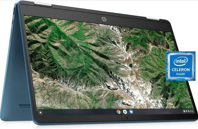 Main image of HP 14" HD Touchscreen Celeron N4020 4GB 64GB Intel UHD Graphics 600 ChromeOS Forest Teal Certified Refurbished