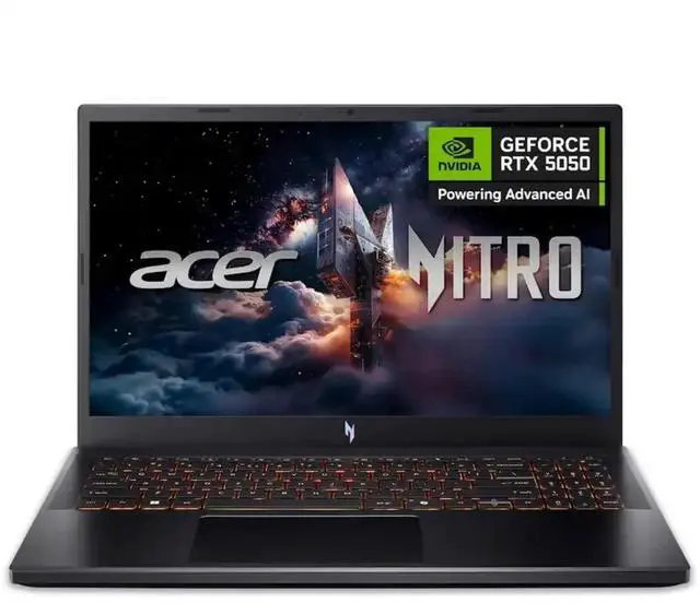 Main image of Acer Nitro V 15 15.6" FHD Gaming Laptop Intel i5-13420H Nvidia RTX 5050 8 GB GDDR7 16GB 512GB Windows 11 Home Black