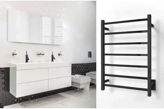 Alt view image 4 of 4 - Tahoe 7 Towel Warmer, Black, Hardwired, 7 Bars