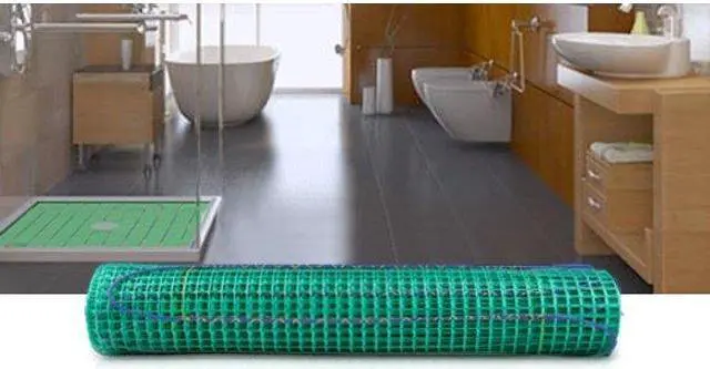 Alt view image 4 of 5 - TempZone Shower Mat 120V 48 x 48 with Center Drain Hole, 16 Sq. Ft., 2.0A - Refurbished