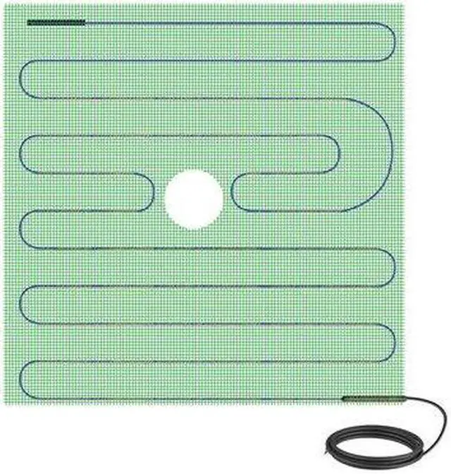 Alt view image 3 of 5 - TempZone Shower Mat 120V 48 x 48 with Center Drain Hole, 16 Sq. Ft., 2.0A - Refurbished