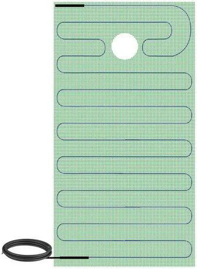 Alt view image 5 of 5 - TempZone Shower Mat 120V 48 x 48 with Center Drain Hole, 16 Sq. Ft., 2.0A - Refurbished