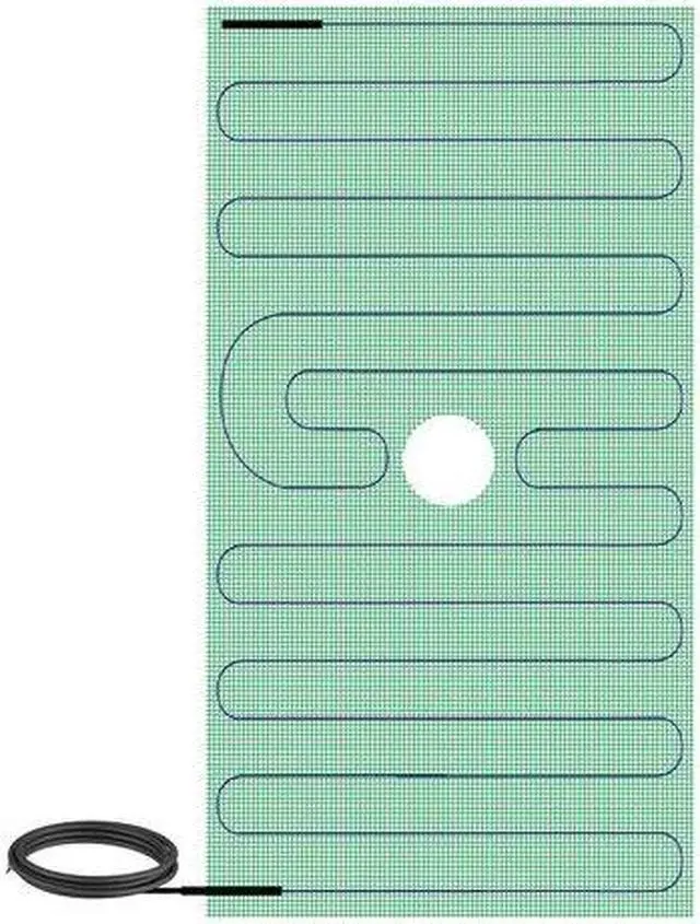 Alt view image 2 of 5 - TempZone Shower Mat 120V 48 x 48 with Center Drain Hole, 16 Sq. Ft., 2.0A - Refurbished