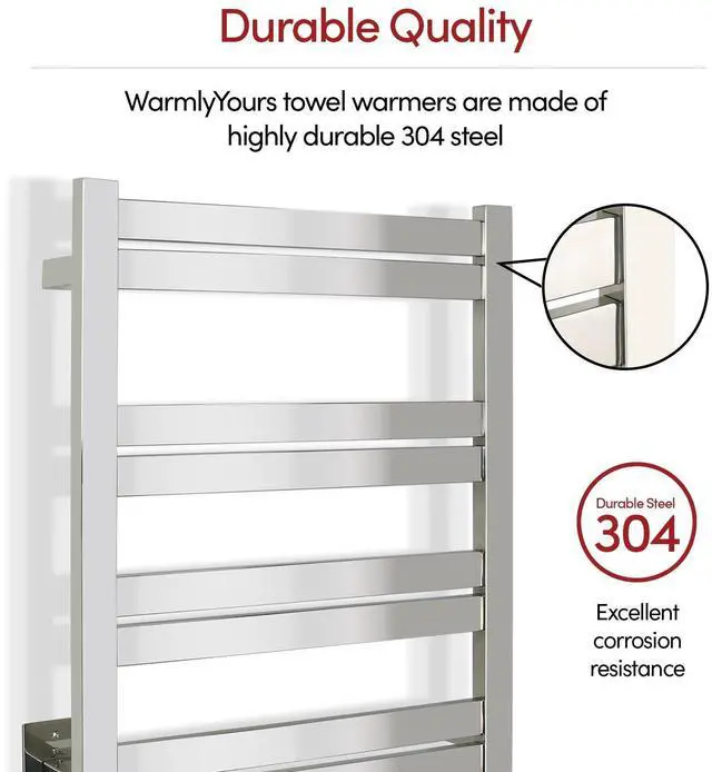 Alt view image 6 of 6 - Malta Towel Warmer, Polished, Hardwired, 11 Bars Refurbished