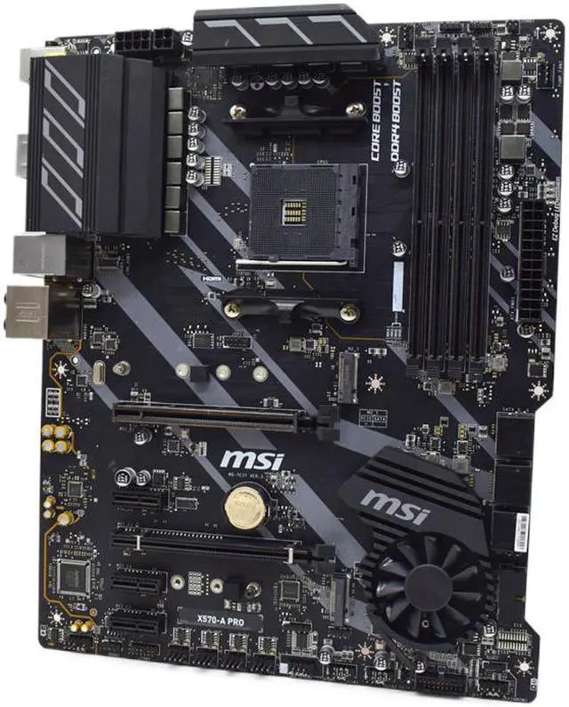Alt view image 4 of 10 - MSI X570-A PRO AM4 SATA 6Gb/s M.2 USB 3.2 Gen 2 HDMI ATX  AMD Motherboard