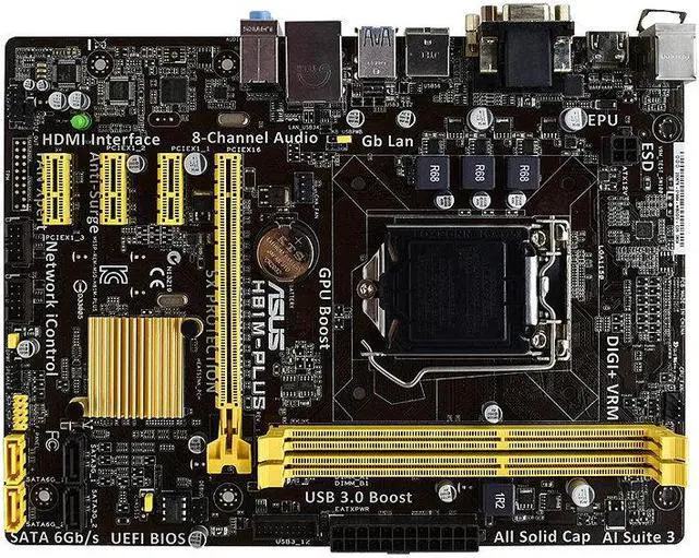 Alt view image 4 of 9 - Asus H81M-PLUS Desktop Motherboard - Intel H81 Chipset - Socket H3 LGA-1150