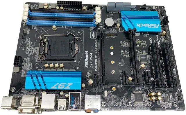 Alt view image 5 of 6 - ASRock Z97 PRO4 Motherboard ATX Intel Z97 LGA1150 DDR3 32GB SATA3 M.2 HDMI VGA DVI-D PCI-E2.0/3.0+I/O