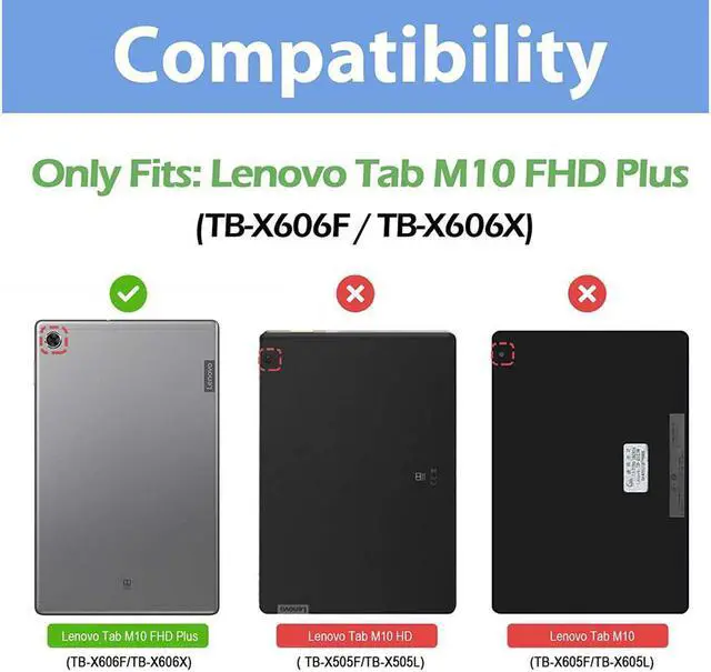 Alt view image 3 of 7 - Lenovo Tab M10 FHD Plus Case 10.3 Inch 2020 2nd Generation, Rugged Heavy Duty Shockproof Rotating Kickstand Protective Cover for Lenovo Tab M10 Plus Model TB-X606F TB-X606X 10.3" FHD Tablet 2020