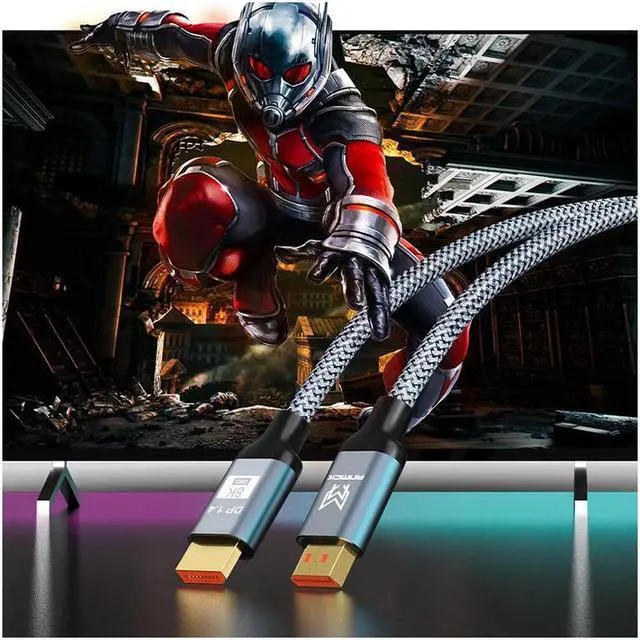 Alt view image 6 of 7 - 3.3 feet 8K Display Port Cable 1.4, 8K @60Hz 7680x4320 32.4Gbps Display Port to Display Port Cable, Backward Compatible with 4K @144Hz/2K @165Hz/1080P 240Hz for PC, Laptop, HDTV