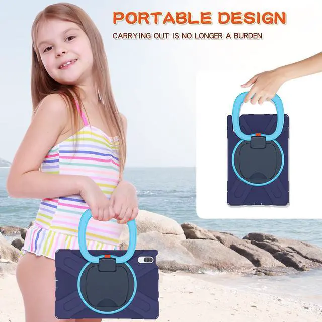 Alt view image 6 of 6 - Case for Lenovo Tab P11 Pro 11.5 Inch 2020 TB-J706F / TB-J706L, Heavy Duty Shockproof Rugged Drop Resistant Impact Resistant Silicone Protective Case with Stand/Handle Hand Strap/Shoulder Strap