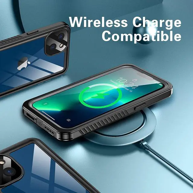 Alt view image 5 of 7 - Waterproof Case for iPhone 13 6.1 inch 5G 2021 with Built-in Screen Protector Heavy Duty Full Body Protection IP68 Underwater Shockproof Phone Cover