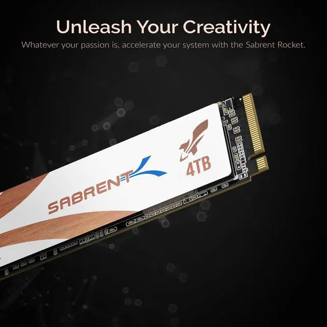 Alt view image 3 of 14 - SABRENT 4TB Rocket Q4 NVMe PCIe 4.0 M.2 2280 Internal SSD Maximum Performance Solid State Drive with Heatsink | R/W 4900/3500 MB/s (SB-RKTQ4-HTSS-4TB)