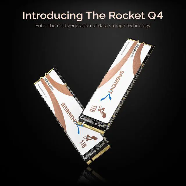 Alt view image 2 of 11 - SABRENT 1TB Rocket Q4 NVMe PCIe 4.0 M.2 2280 Internal SSD Maximum Performance Solid State Drive R/W 4700/1800 MB/s (SB-RKTQ4-1TB)