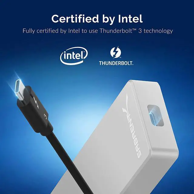 Alt view image 3 of 7 - SABRENT Thunderbolt 3 Certified M.2 NVMe SSD Tool Free Solid Aluminum Enclosure (EC-T3NS)