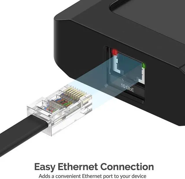 Alt view image 7 of 19 - Sabrent Thunderbolt 3 to 10 Gbps RJ-45 Ethernet Adapter (TH-S3EA)