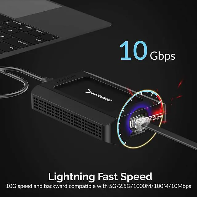 Alt view image 6 of 19 - Sabrent Thunderbolt 3 to 10 Gbps RJ-45 Ethernet Adapter (TH-S3EA)