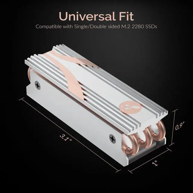 Alt view image 5 of 9 - SABRENT M.2 2280 SSD Rocket Heatsink in Silver (SB-HTSS)