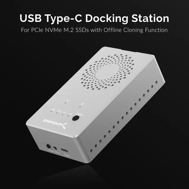 Alt view image 8 of 11 - SABRENT Tool-Free USB Type-C Dual Docking Station for PCIe NVMe M.2 SSDs with Offline Cloning Function (EC-SSD2)