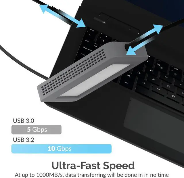 Alt view image 4 of 8 - SABRENT USB 3.2 Rugged Waterproof Enclosure [IP67] for M.2 NVMe SSDs (EC-WPNE)