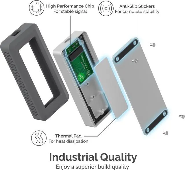 Alt view image 7 of 8 - SABRENT USB 3.2 Rugged Waterproof Enclosure [IP67] for M.2 NVMe SSDs (EC-WPNE)