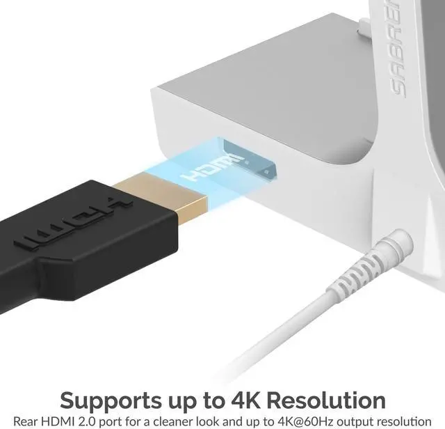 Alt view image 16 of 16 - SABRENT Multi-Port iMac Hub with Front Access USB Ports, SD/Micro SD Card Reader, 3.5mm Headphone Jack and Rear HDMI 2.0 Output (iMac 2017 to 2020) (HB-SIMC)