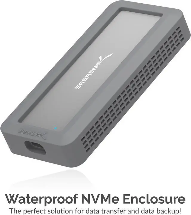 Alt view image 2 of 8 - SABRENT USB 3.2 Rugged Waterproof Enclosure [IP67] for M.2 NVMe SSDs (EC-WPNE)