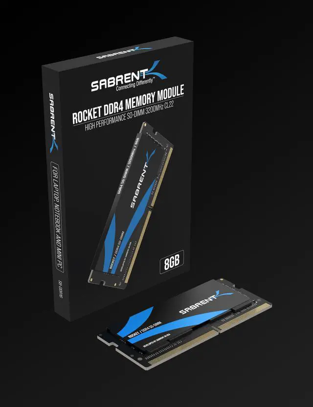 Alt view image 8 of 7 - SABRENT Rocket 8GB DDR4 SO-DIMM 3200MHz Memory Module for Laptop, Ultrabook, and Mini-PC (SB-DDR8)